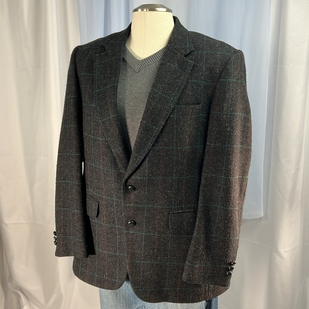 Austin Manor Wool window pane sports coat gray 41 - Picture 2 of 11